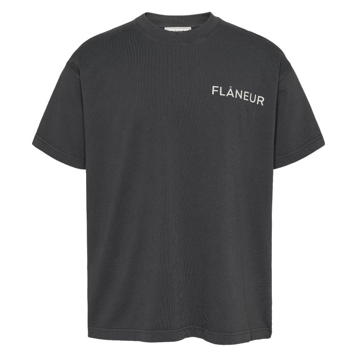 Flaneur Double logo T-shirt washed black