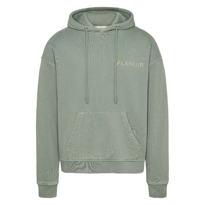 Flaneur Double logo hoodie washed sage