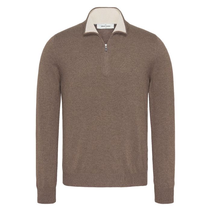 Gran Sasso mock zip light brown
