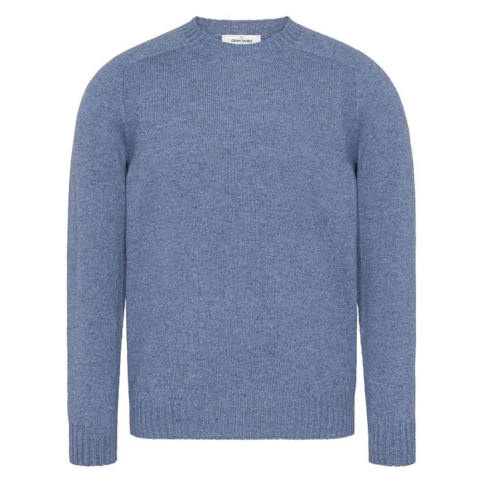 Gran Sasso knitted crew neck staal blauw