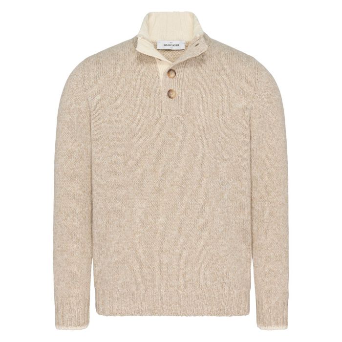 Gran Sasso button mock beige melange
