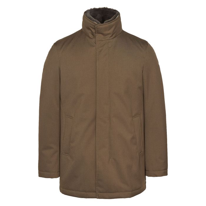 Herno carcoat collo in faux fur marrone