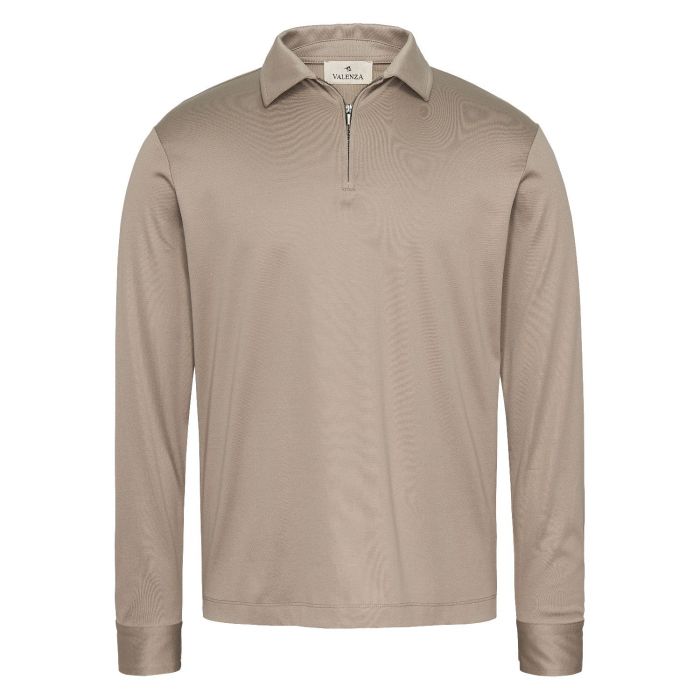 Valenza supima ls polo zip lead grey
