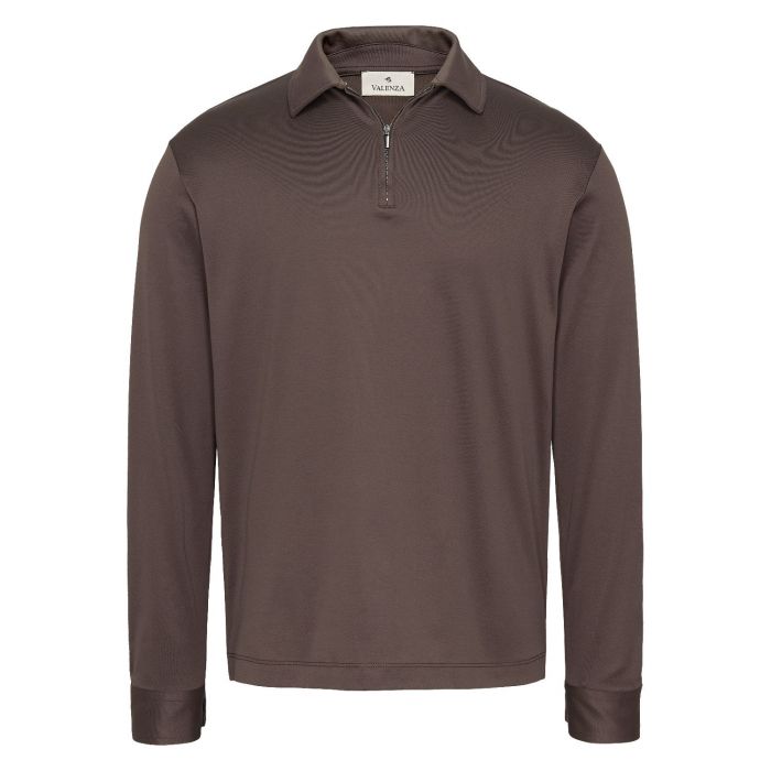 Valenza supima ls polo zip ebony brown