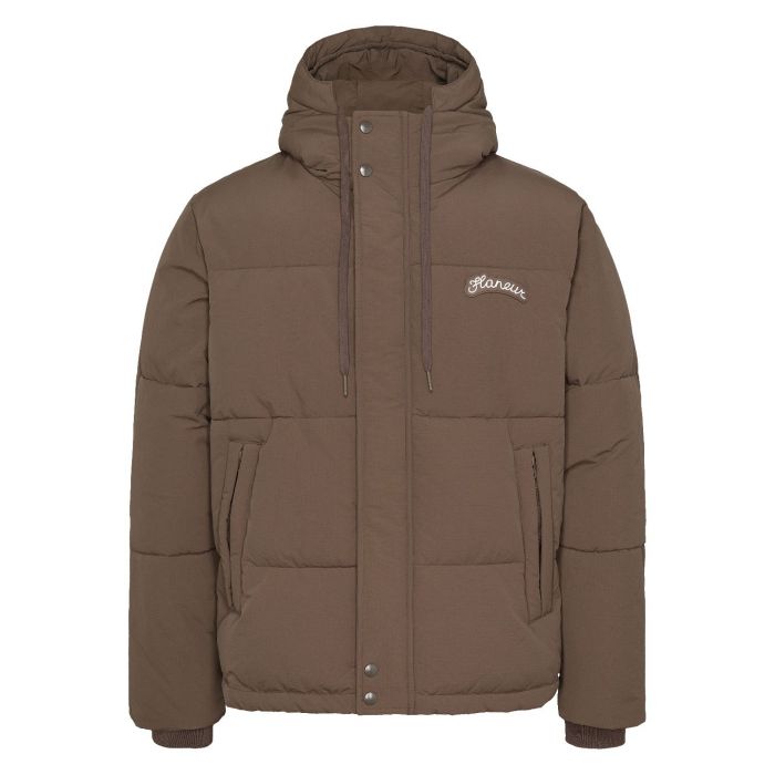 Flaneur signature puffer jacket brown