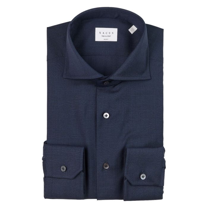 Xacus Merino shirt navy blue