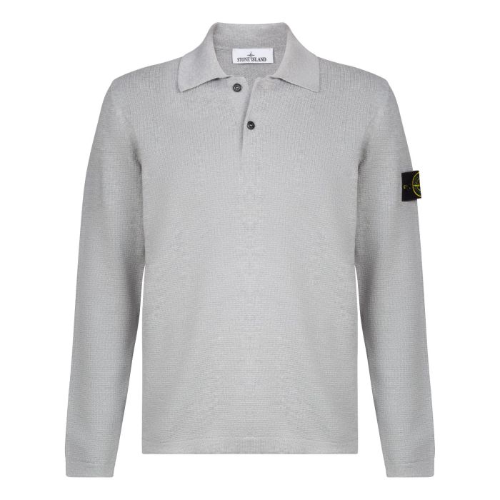 Stone Island LS Polo melange grey