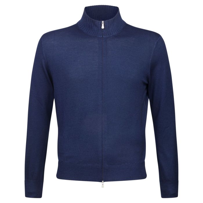 Gran Sasso merino full zip washed navy