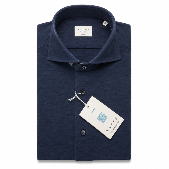 Xacus Active shirt melange dark blue