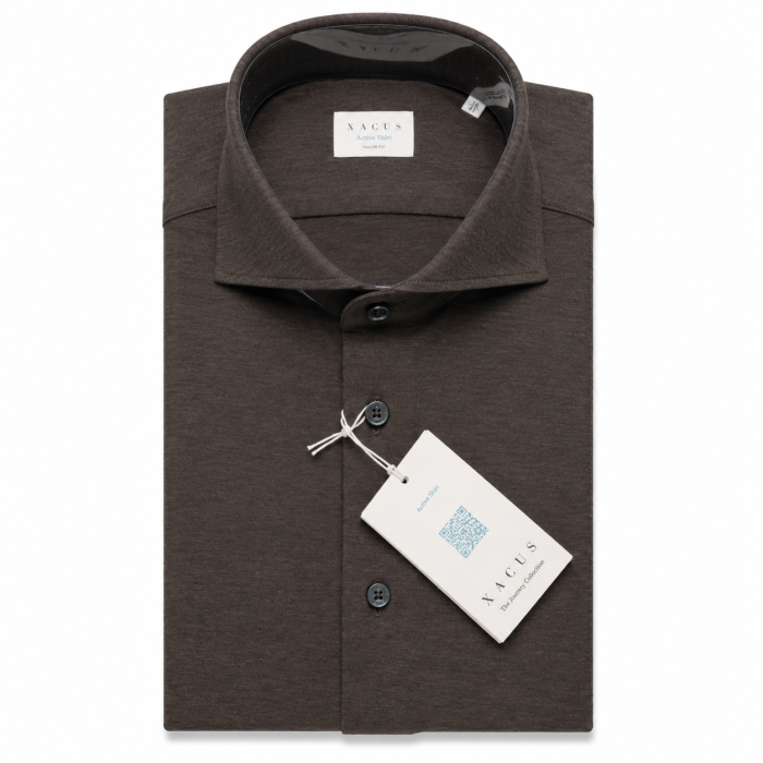 Xacus Active shirt melange dark brown