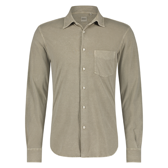 Aspesi, soft stretch shirt zand