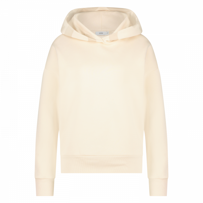 Closed hooded sweat logo hoodie nude