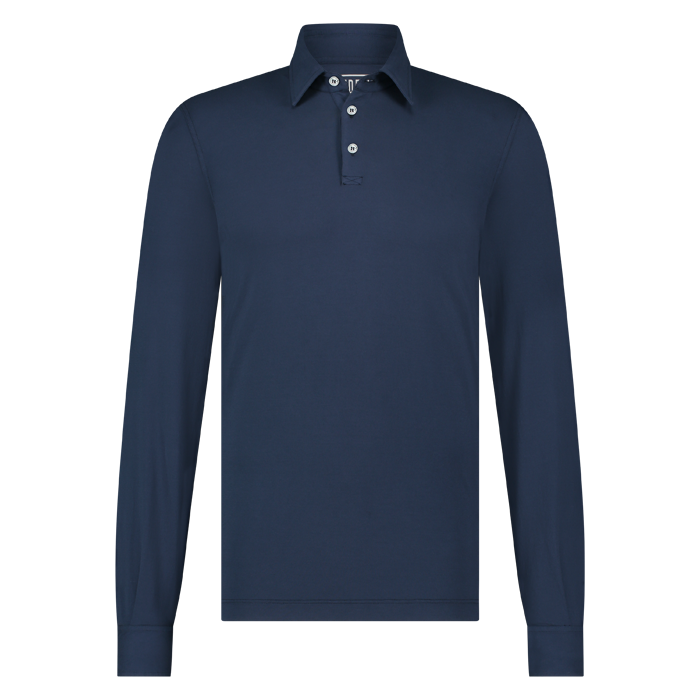 Fedeli, polo long slve alby jersey navy