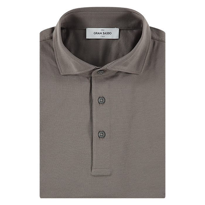 gran sasso heren polo korte mouw taupe