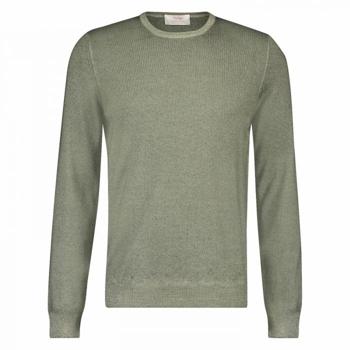 Gran Sasso heren knit ronde hals groen