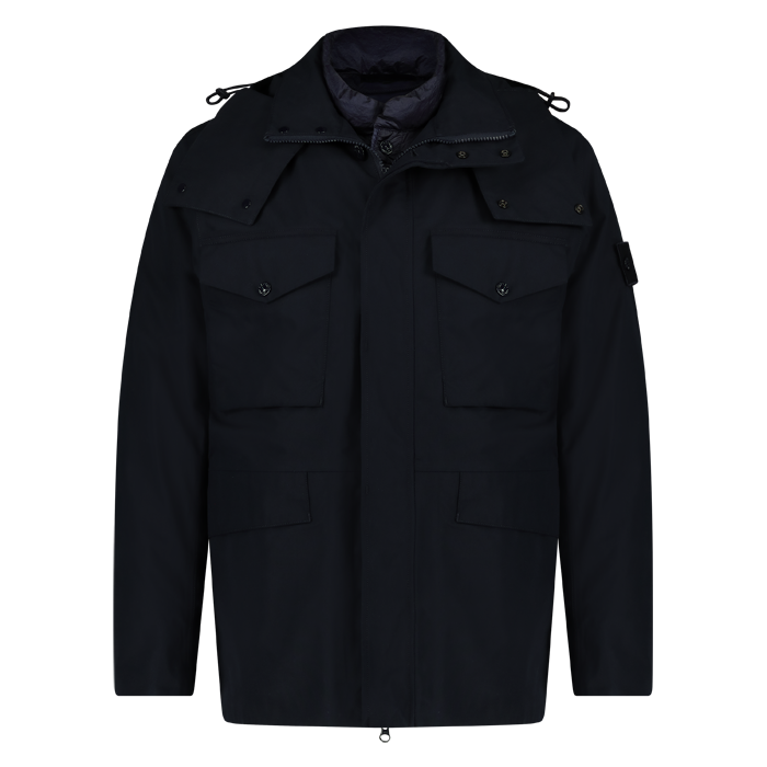 Stone Island heren hooded jkt down lining navy blu