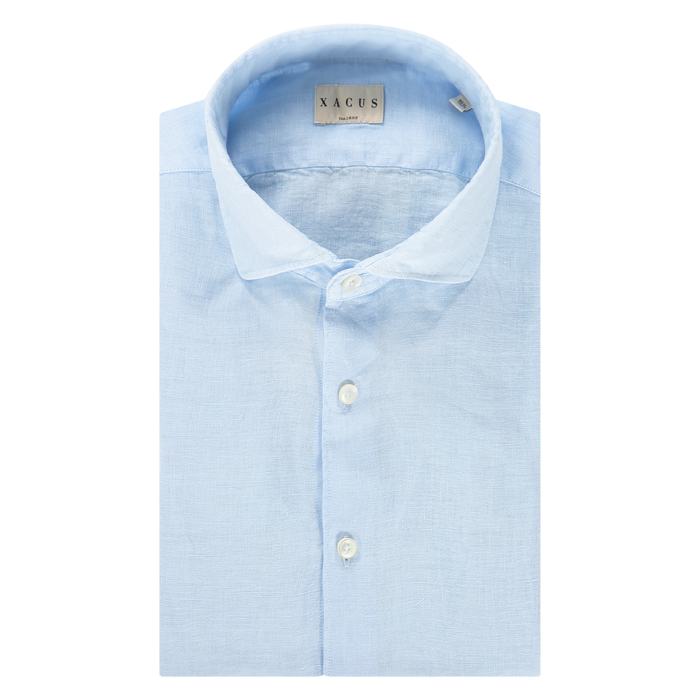 Xacus heren overhemd linnen licht-blauw.