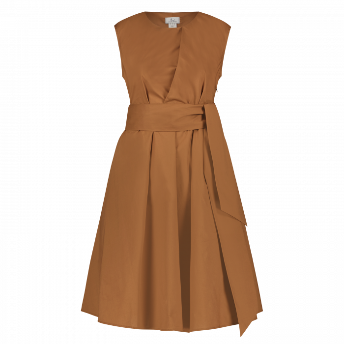 Woolrich dames poplin short dress rusty brown