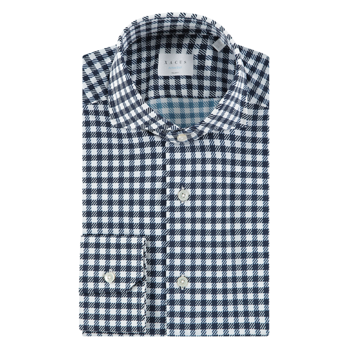 Xacus heren overhemd active blauw/wit