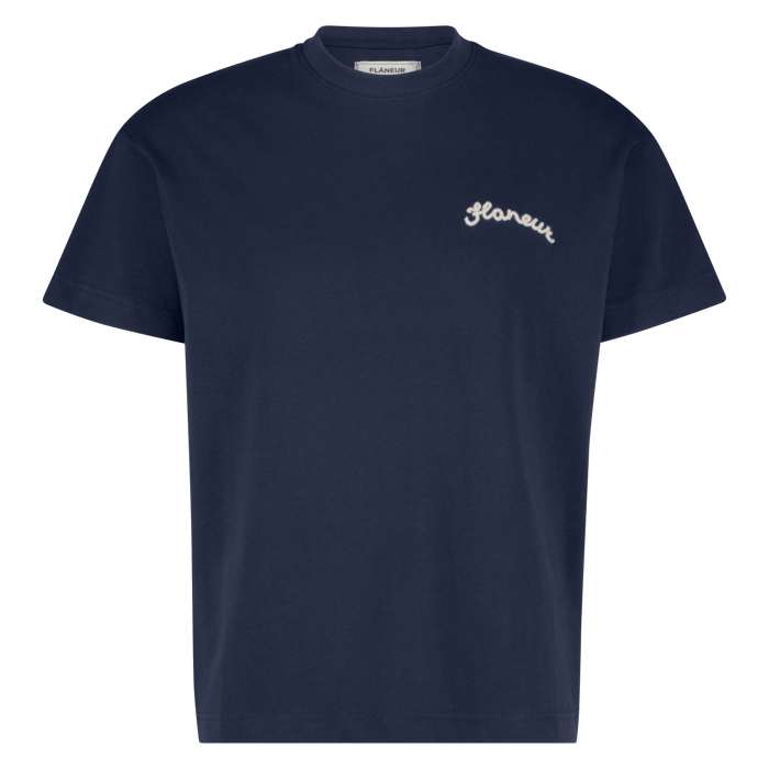 Flaneur Signature T-shirt navy blue