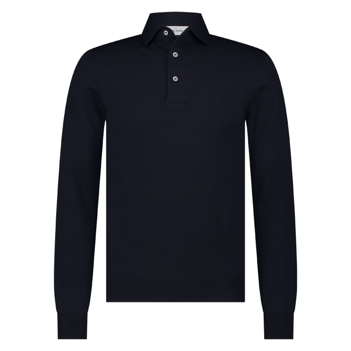 Gran Sasso polo merino marine