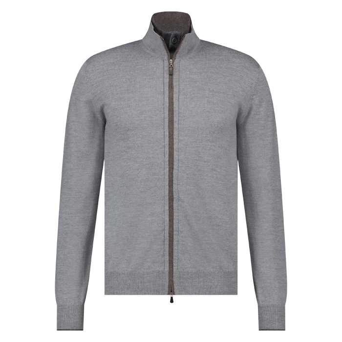 Gran Sasso zip vest merino grijs