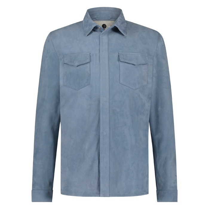 Alter Ego heren suede overshirt licht blauw