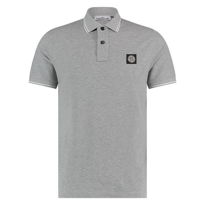 Stone Island heren polo slimfit melange grey