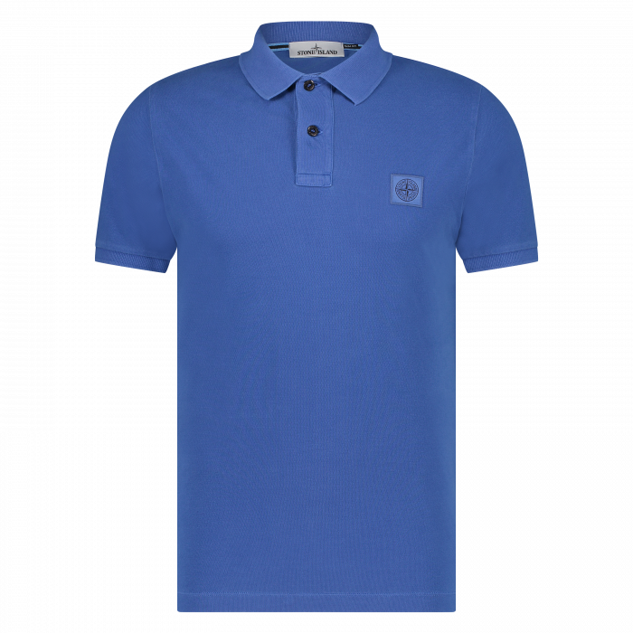 Stone Island heren polo korte mouw bright blue