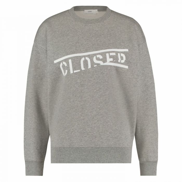 Closed dames sweater lichtgrijs melee