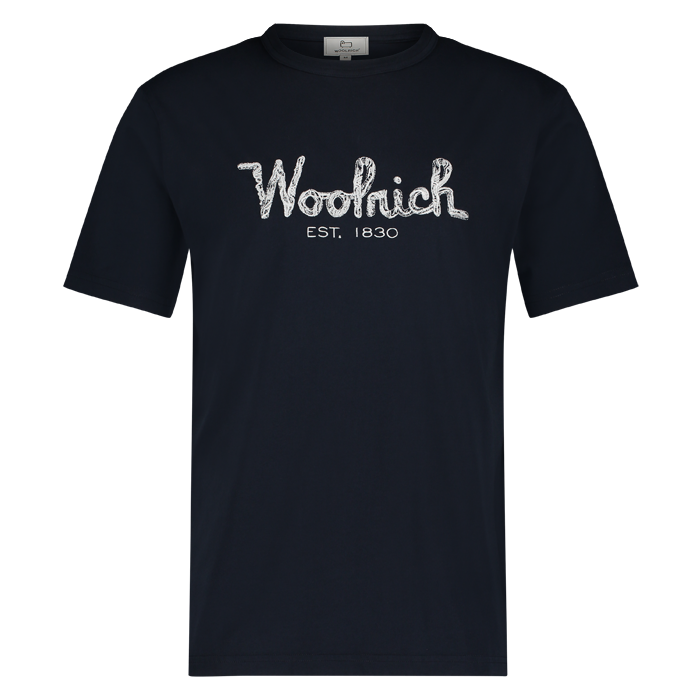 Woolrich heren logo t-shirt melton blue