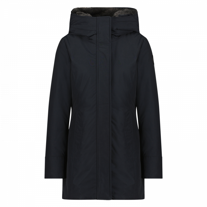 Woolrich dames boulder faux fur parka dark navy