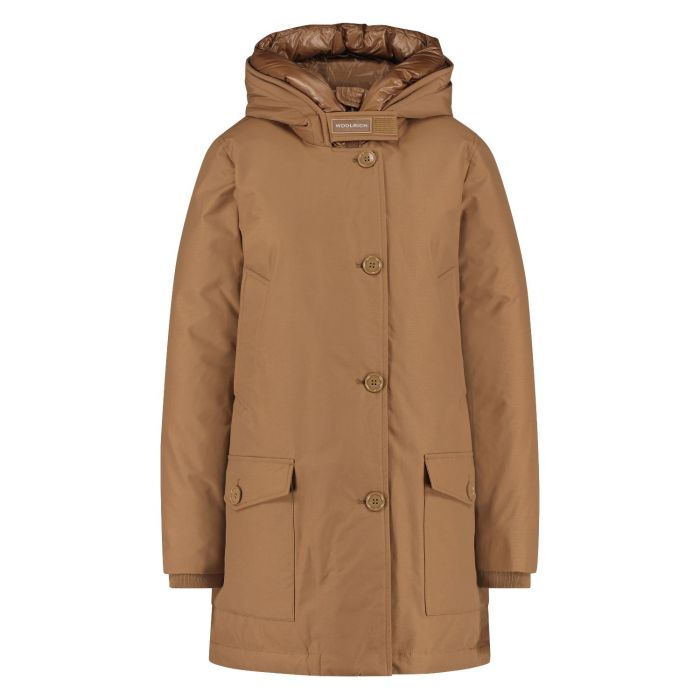 Woollrich high collar parka alaska brown