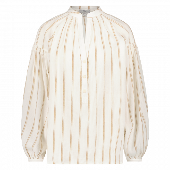 Woolrich dames blouse beige stripe