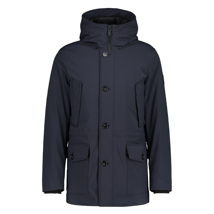Woolrich heren arctic stretch parka melton blue