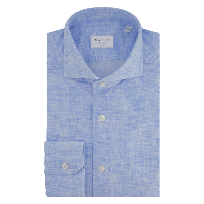 Xacus heren overhemd linnenlook lichtblauw