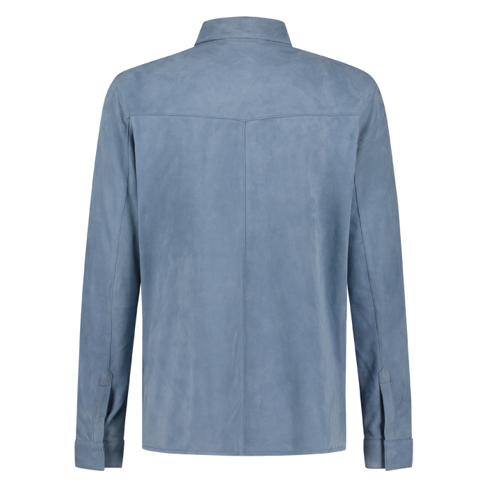 Alter Ego heren suede overshirt licht blauw