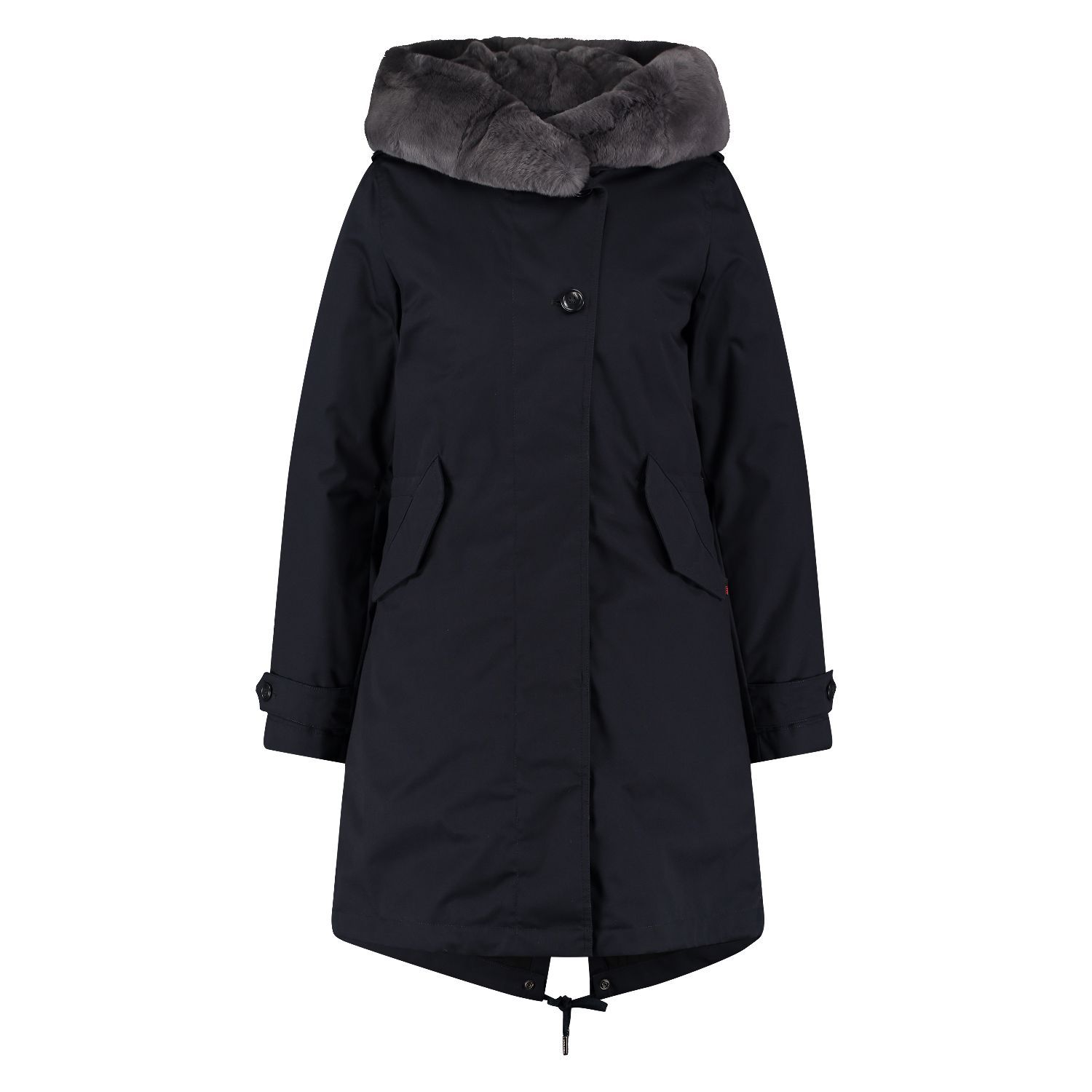 Woolrich dames literary rex parka melton blue
