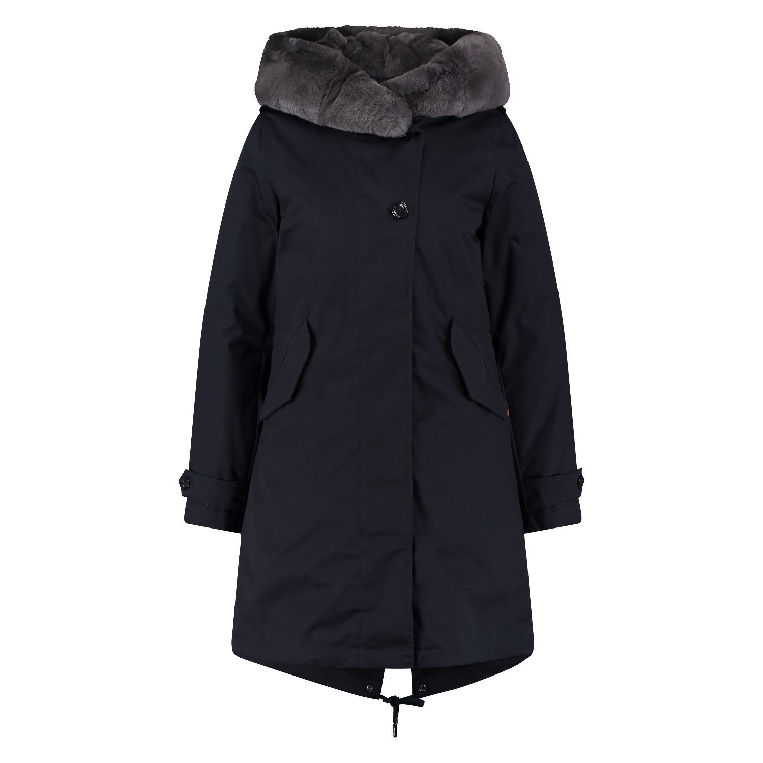 sectie Commissie verhaal Woolrich dames literary rex parka melton blue