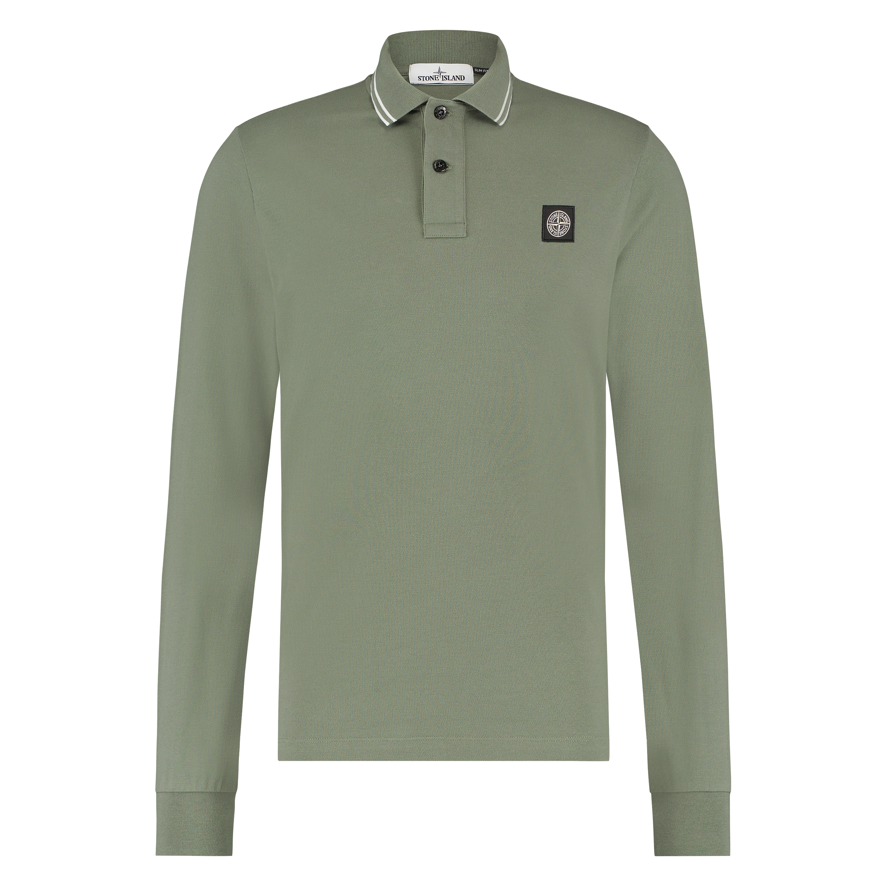 Spelling vervoer Pennenvriend Stone Island heren polo lange mouw groen