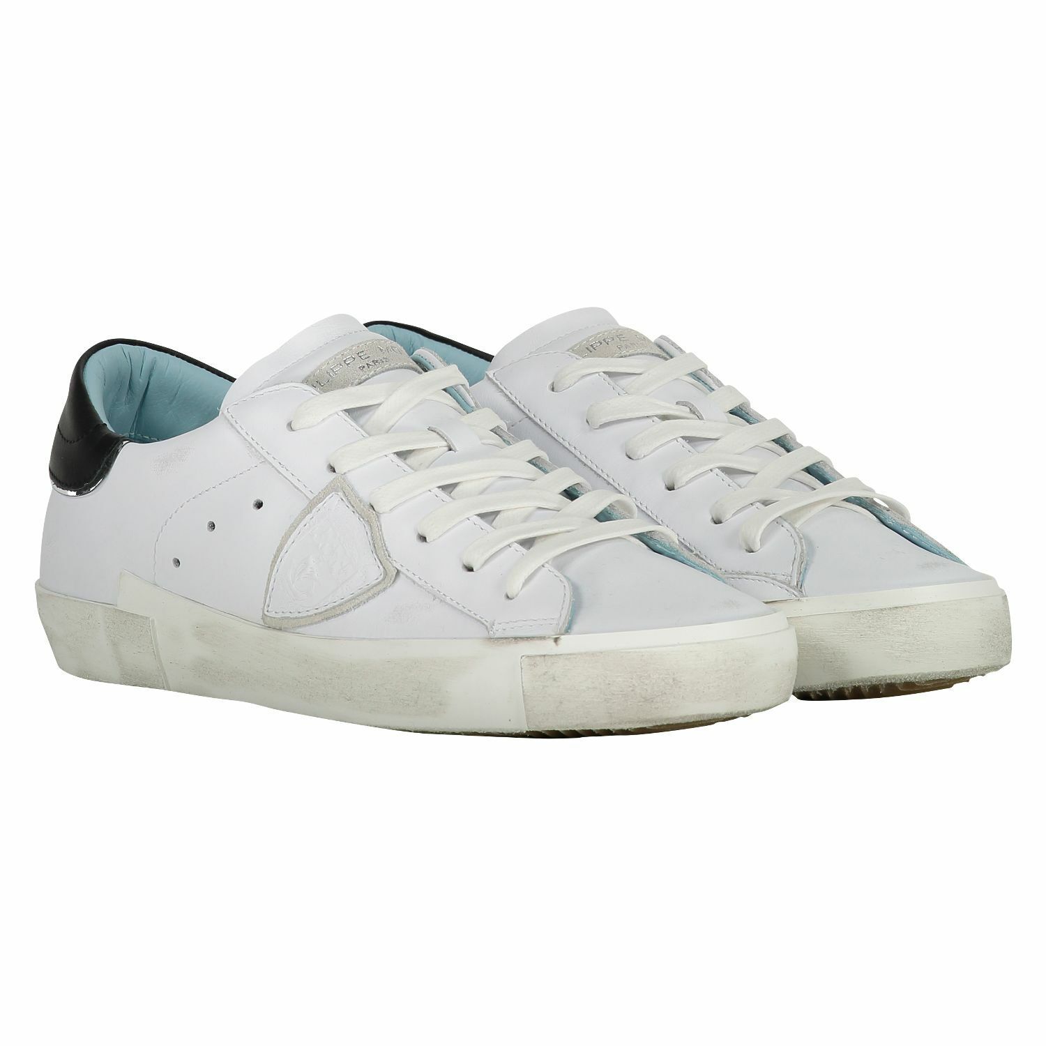 Philippe Model dames sneaker veau blanc noir