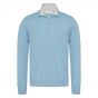 Gran Sasso mock zip light blue melange