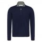Gran Sasso zip mock donker blauw
