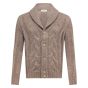 Gran Sasso Shawl neck kabel vest taupe