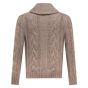 Gran Sasso Shawl neck kabel vest taupe