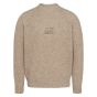 C.P.Company logo knit crewneck licht brown melange
